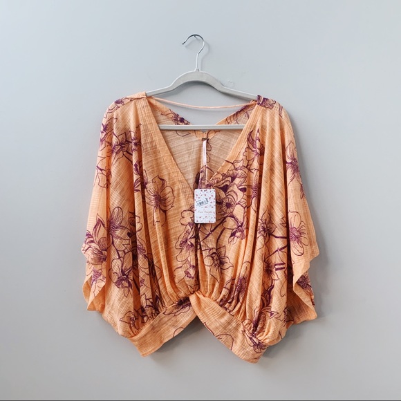 Free People Tops - ☀️NWT Free People Tropical Printed Surplice Top